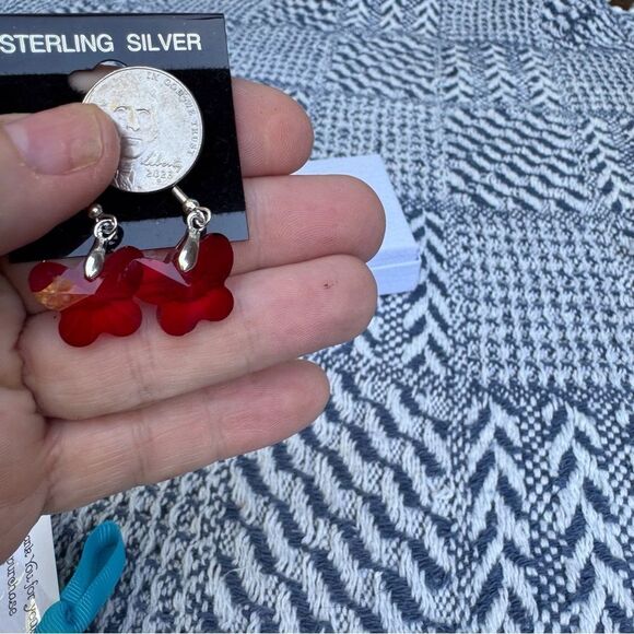 Beautiful 925 crystal butterfly earrings - Picture 11 of 11